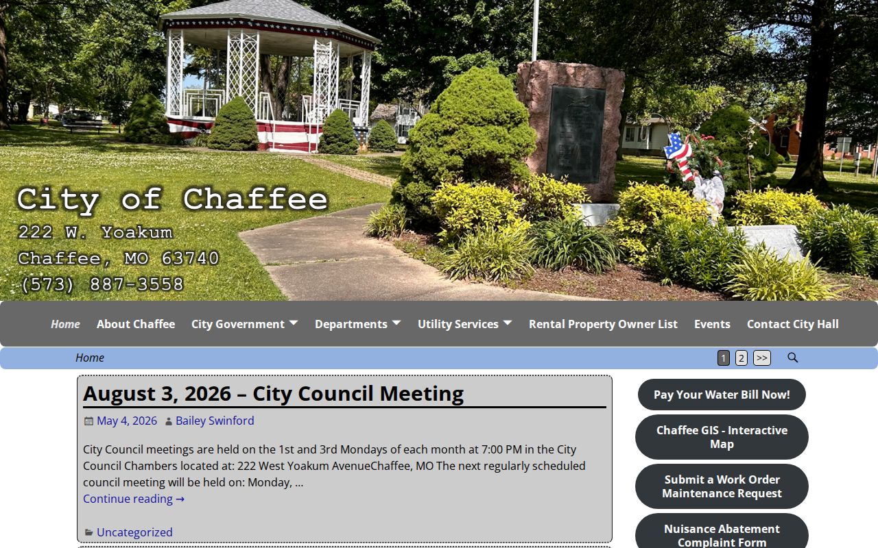 Chaffee city government gateway for police and criminal record requests
