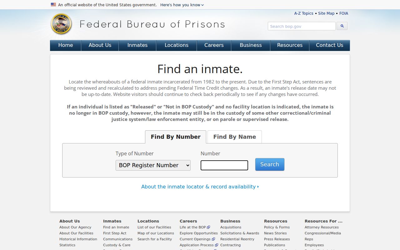 Federal inmate locator for Chaffee criminal case follow-up
