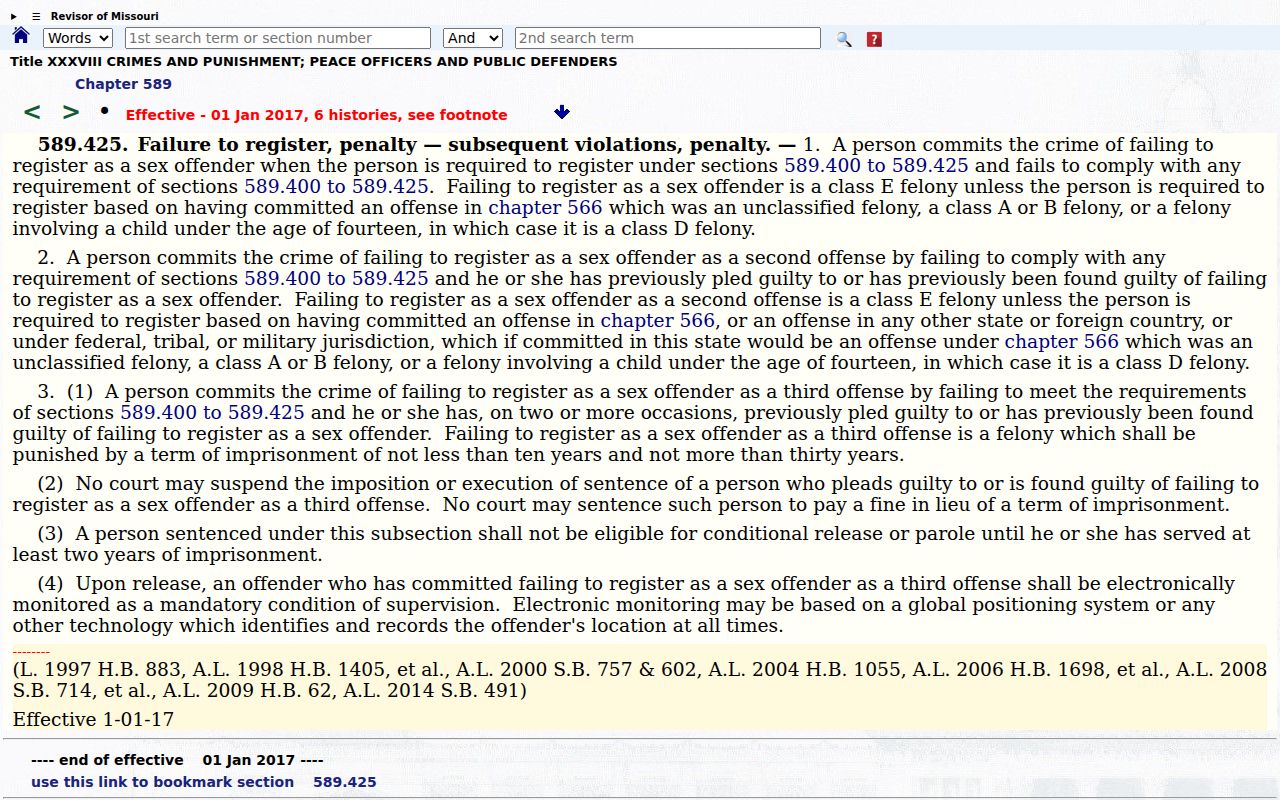 Failure to register law for Scott County sex offender records