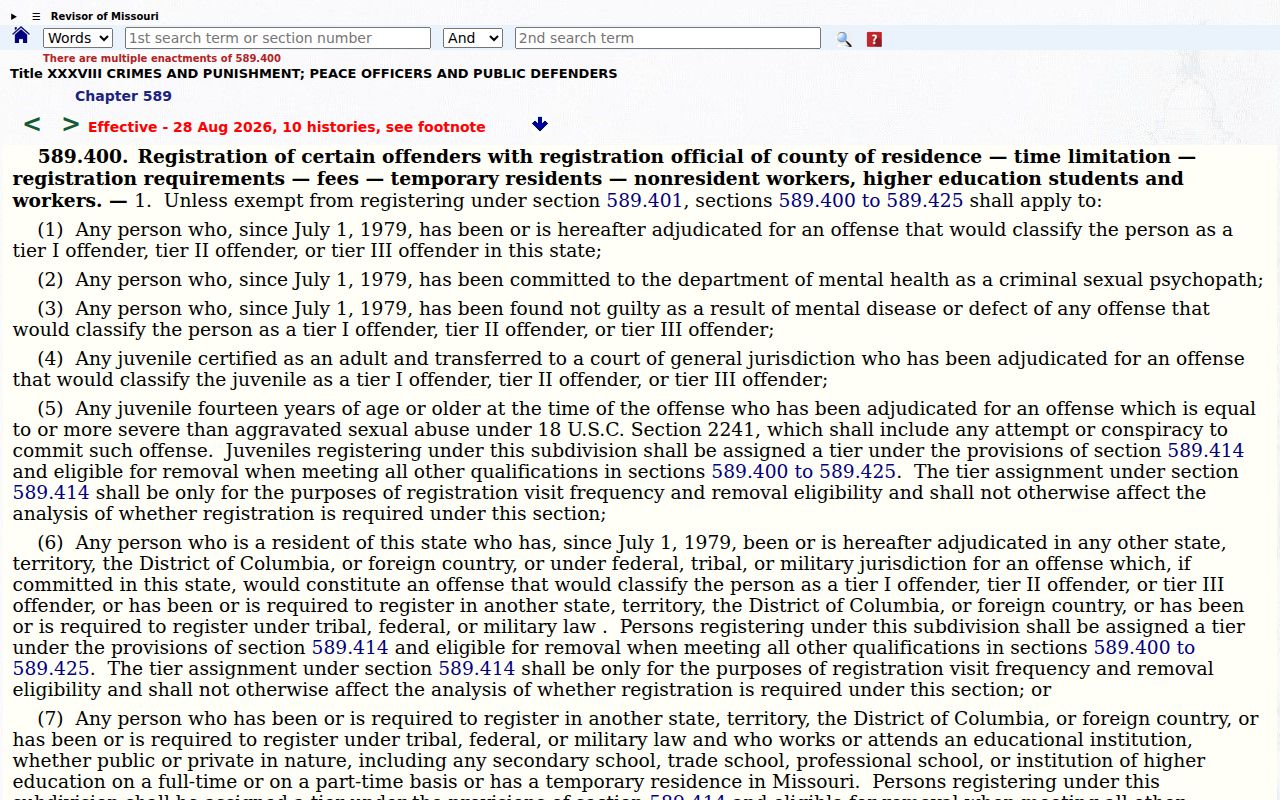 Scott County sex offender registration coverage law