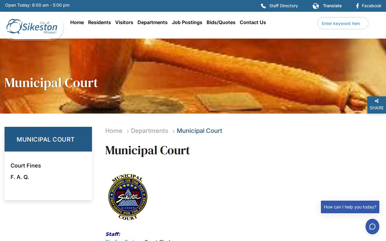 Sikeston municipal court criminal and ordinance record information