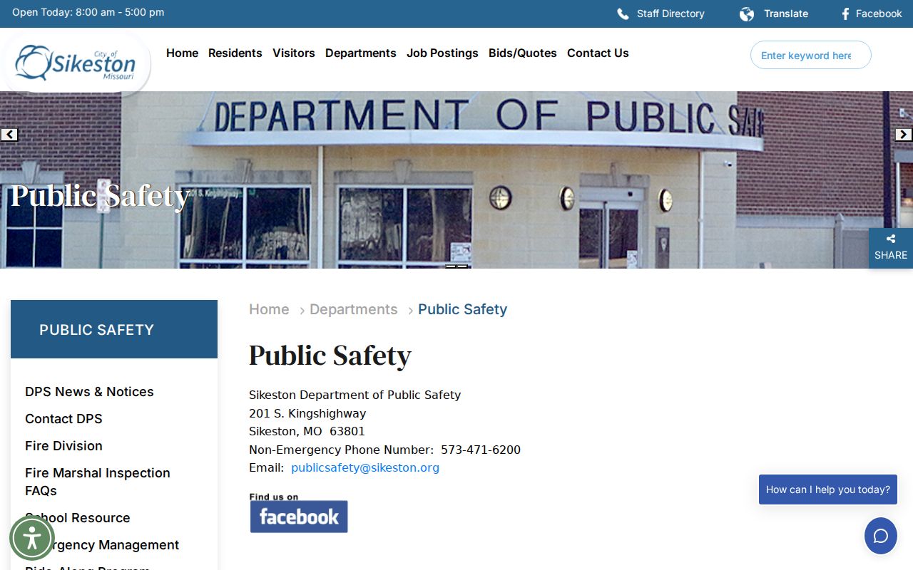 Sikeston criminal records source at the Department of Public Safety